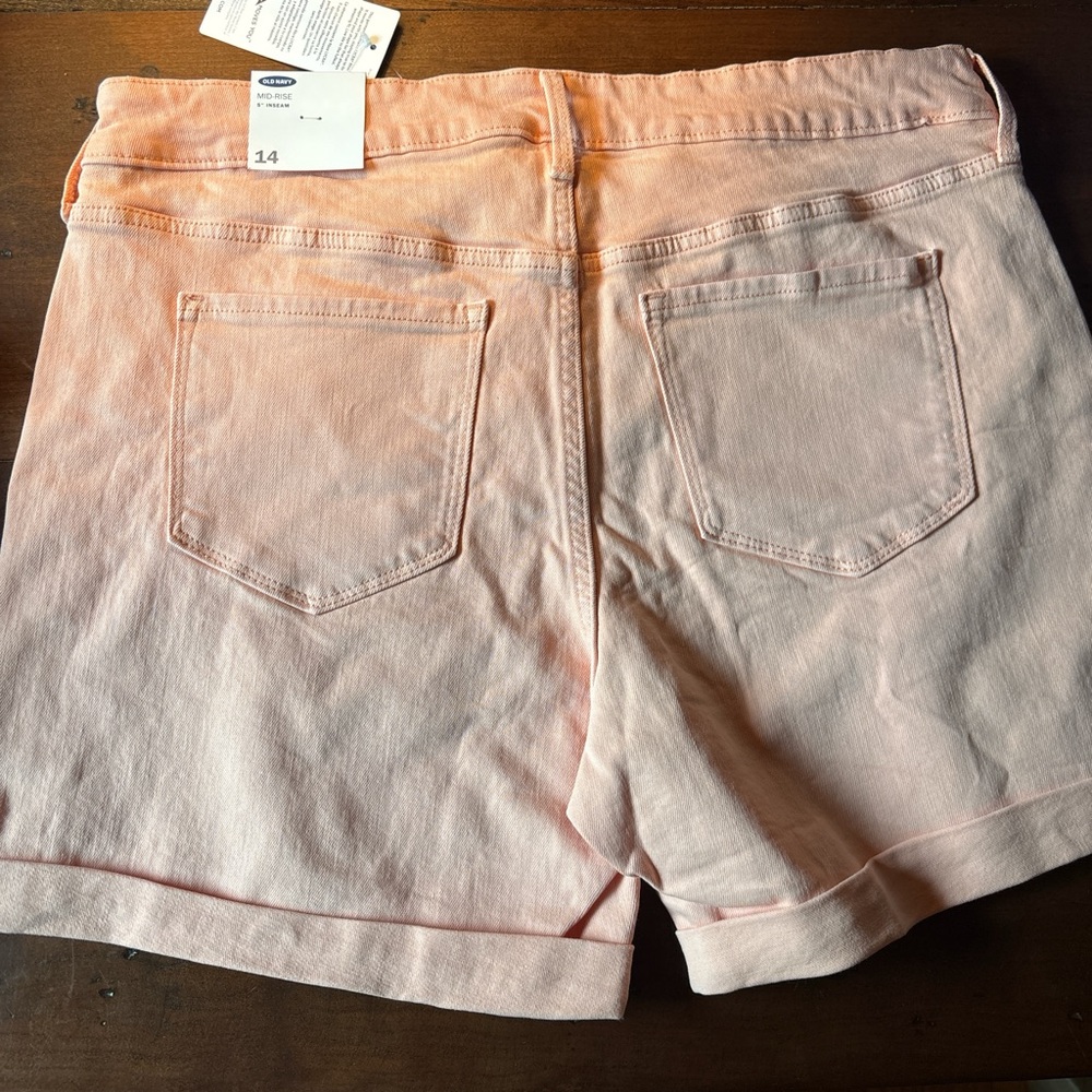 Old Navy Pink and Orange Jean Shorts Vibrant Summer Style